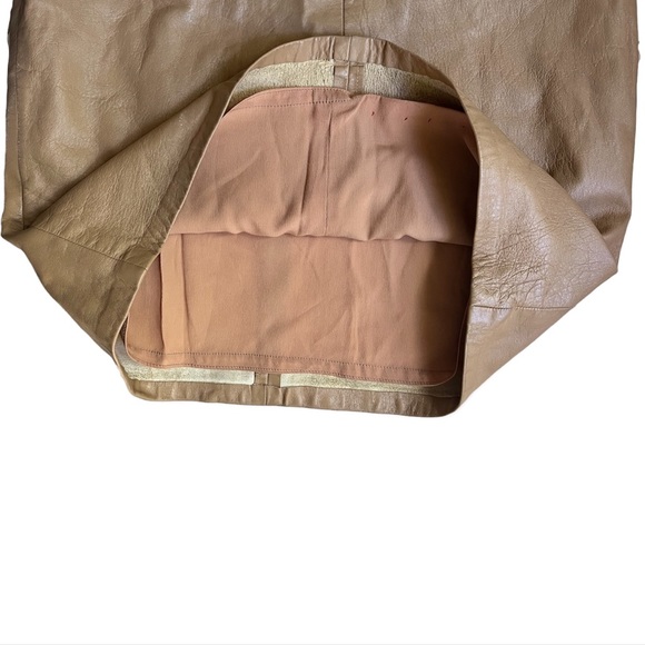 RARE 1970s Bonnie Cashin for Sills and Co Tan Leather Skirt - Picture 7 of 11